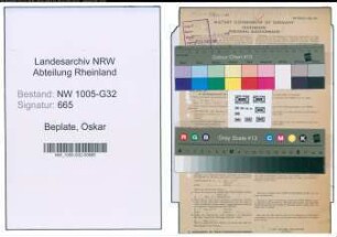 Entnazifizierung Oskar Beplate , geb. 17.04.1905 (Stadtinspektor)