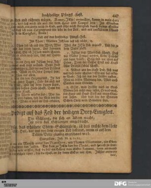 Predigt auf das Fest der heiligen Drey-Einigkeit.