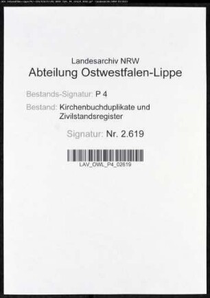Kirchenbuchduplikate der evangelischen Gemeinde (GHT 1808-1825). (Gemeinde: Arfeld, evangelische Gemeinde)