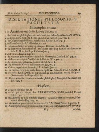 Disputationes Philosophicae Facultatis