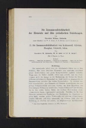 Die Zusammendrückbarkeit der Elemente und ihre periodischen Beziehungen.