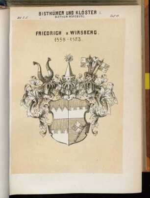Taf. 18. Bisthum Würzburg. - Friedrich v. Wirsberg. 1558 - 1573