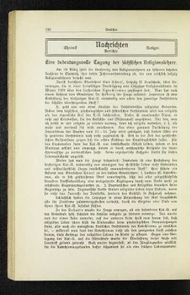¬Eine¬ bedeutungsvolle Tagung der sächsischen Religionslehrer