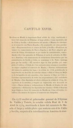 Capítulo XXVIII [XXXVIII]. Recíbese en Manila la importante real cédula de 1734, ... . - ...