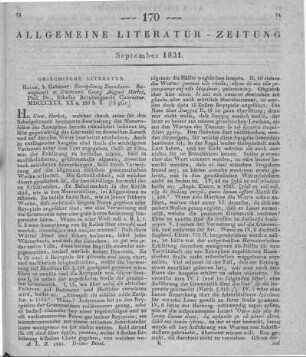 Xenophon: Symposion. Bearb. v. G. A. Herbst. Halle: Gebauer 1830