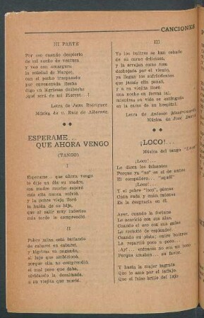¡Loco! : Música del tango "Loca"