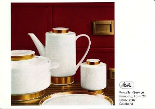 Produktblatt "Porzellan-Service / Hamburg, Form 20 / Dekor 2007 / Goldband"