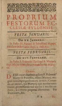 Proprium festorum ecclesiæ Fvldensis.