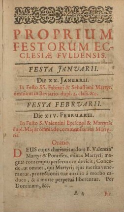 Proprium festorum ecclesiæ Fvldensis.