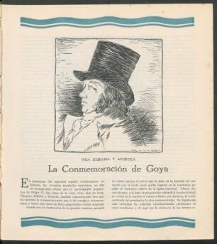 Vida Literaria y Artística - La Conmemoración de Goya : Ilustración por Fabregas
