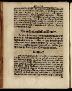Die erste gegentheilige Einrede. - Die achte gegentheilige Einrede.