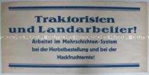 Maueranschlag mit Aufruf der VgdB zur Herbstbestellung