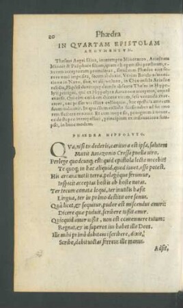 In Quartam Epistolam Argumentum.