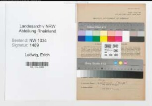 Entnazifizierung Erich Ludwig , geb. 03.04.1904 (Stabsintendant)