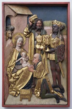 Ehemaliges Oberauroffer Hochaltarretabel — Verkündigung und Anbetung — Anbetung des Christusknaben durch die Heiligen Drei Könige