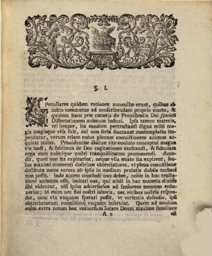 Dissertatio theologica de providentia Dei speciali, a praecipuis obiectionibus vindicata