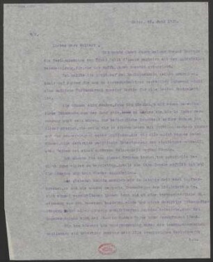 Brief an Charles G... Volkert : 24.06.1921