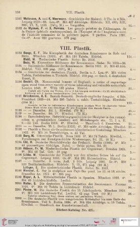 VIII. Plastik (Nr. 2183 - 2212)