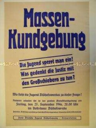Maueranschlag mit Ankündigung einer Jugend-Kundgebung in Bischofswerda