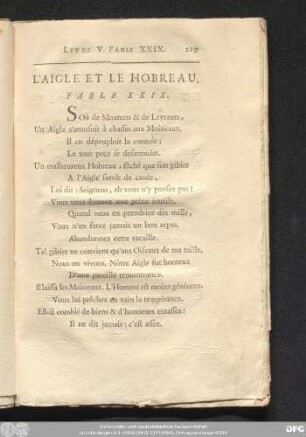 L'Aigle Et Le Hobreau. Fable XXIX.