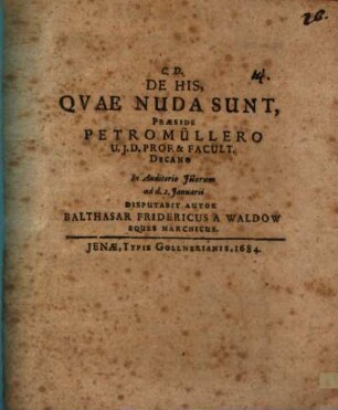 De His, Qvae Nuda Sunt