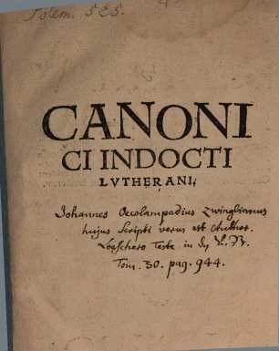 Canonici Indocti Lvtherani