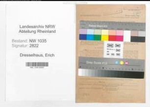 Entnazifizierung Erich Dresselhaus , geb. 30.11.1909 (Kaufmaennischer Angestellter)
