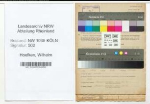 Entnazifizierung Wilhelm Hoefken , geb. 08.12.1899 (Ingenieur)