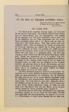 III. Die Erde als Schauplatz menschlichen Lebens