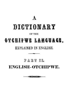 Part II. English - Otchipwe