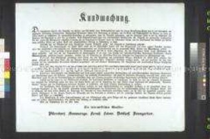 Maueranschlag: Bekanntmachungen des interimistischen Ministerrates, wie die Schaffung des Sicherheitsausschusses und die Zusammenlegung von Nationalgarde der Stadt Wien, akademischer Legion und Bürgercorps; Wien, 18. Mai 1848