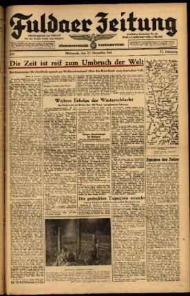 Ausgabe vom Mittwoch, den 27. Dezember 1944.