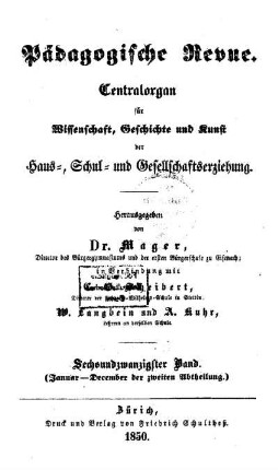 Titelblatt für Hefte 1 - 12 der zweiten Abteilung