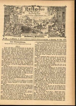 Ausgabe vom Sonntag, den 22. November 1896.