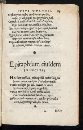 Epitaphium eiusdem Principis.