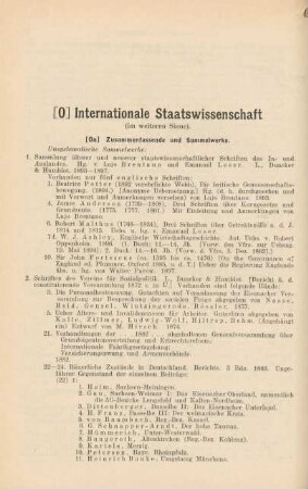 [O] Internationale Staatswissenschaft