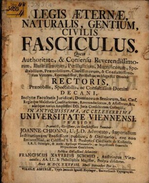 Legis aeternae, naturalis, gentium, civilis fasciculus