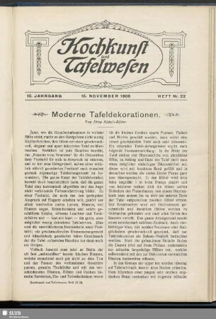 Heft Nr. 22, 15. November 1908