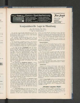 Konjunkturelle Lage in Hamburg