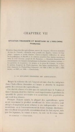 Chapitre VII : Situation financière et monétaire de l'Indo-Chine française