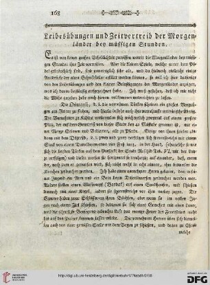 Leibesübungen und Zeitvertreib der Morgenländer bey müssigen Stunden