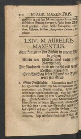 LXIV. M. Aurelius Maxentius.