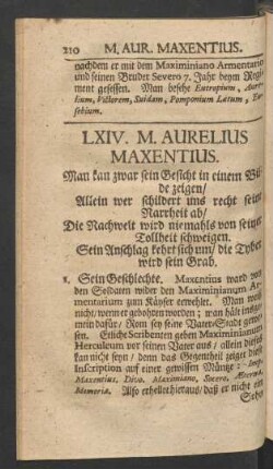 LXIV. M. Aurelius Maxentius.