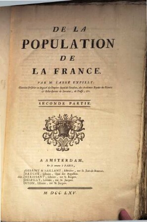 De La Population De La France, 2