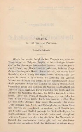 1. Esagila, das babylonische Panteon