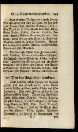 m) Von den Ungarischen Ländern.