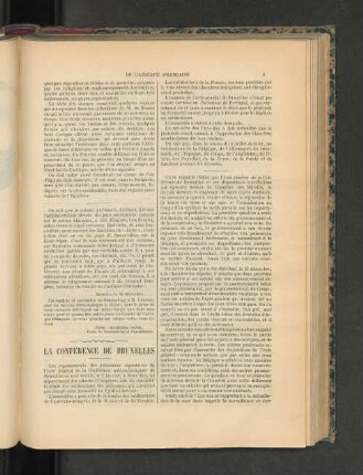 La Conférence De Bruxelles.