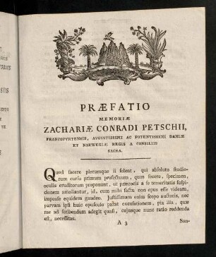 5-7, Praefatio Memoriae Zachariae Conradi Petschii ...