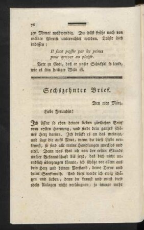 Sechszehnter Brief.