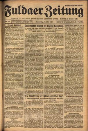Ausgabe vom Donnerstag, den 19. Mai 1927.